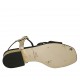 Sandalo da donna con cinturino in vernice nera e pelle laminata platino tacco 2 - Misure disponibili: 32, 33, 43