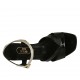 Sandalo da donna con cinturino in vernice nera e pelle laminata platino tacco 2 - Misure disponibili: 32, 33, 43