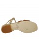 Sandalo da donna con cinturino in camoscio cuoio e vernice oro tacco 2 - Misure disponibili: 43, 44