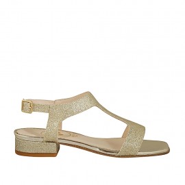 Sandalo da donna glitterato platino tacco 2 - Misure disponibili: 32