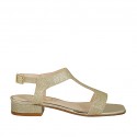 Woman's glittered platinum sandal heel 2