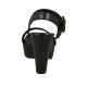 Sandalo da donna con cinturino, fibbia e plateau in pelle nera tacco 10 - Misure disponibili: 31, 34, 43