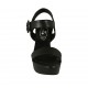 Sandale pour femmes avec courroie, boucle et plateforme en cuir noir talon 10 - Pointures disponibles:  43