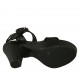 Sandalo da donna con cinturino, fibbia e plateau in pelle nera tacco 10 - Misure disponibili: 31, 34, 43