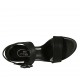 Sandalo da donna con cinturino, fibbia e plateau in pelle nera tacco 10 - Misure disponibili: 31, 34, 43