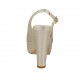 Sandalo da donna con plateau in pelle laminata platino e tacco a blocco 11 - Misure disponibili: 31, 34, 43