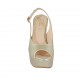 Sandalo da donna con plateau in pelle laminata platino e tacco a blocco 11 - Misure disponibili: 31, 34, 43