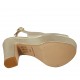 Sandalo da donna con plateau in pelle laminata platino e tacco a blocco 11 - Misure disponibili: 31, 34, 43