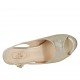 Sandalo da donna con plateau in pelle laminata platino e tacco a blocco 11 - Misure disponibili: 31, 34, 43