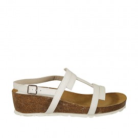 Sandale pour femmes scintillant blanc talon compensé 4 - Pointures disponibles:  42