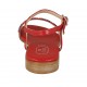 Woman's sandal in red leather with strap and rhinestones heel 2 - Available sizes:  32, 42, 43, 46
