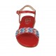 Woman's sandal in red leather with strap and rhinestones heel 2 - Available sizes:  32, 42, 43, 46
