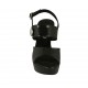 Sandalia para mujer con boton y plataforma en charol color negro tacon 10 - Tallas disponibles:  31, 32, 42, 43