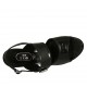 Sandalo da donna con bottone e plateau in vernice nera tacco 10 - Misure disponibili: 31, 32, 34, 42, 43, 44