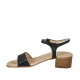 Sandalo da donna in pelle blu con cinturino tacco 4 - Misure disponibili: 43