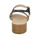 Sandale pour femmes en cuir bleu avec courroie talon 4 - Pointures disponibles:  43