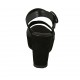Sandale pour femmes en cuir et daim noir avec courroie, plateforme et talon compensé 9 - Pointures disponibles:  42, 43, 44