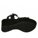 Sandale pour femmes en cuir et daim noir avec courroie, plateforme et talon compensé 9 - Pointures disponibles:  42, 43, 44