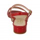 Sandalo da donna con cinturino in vernice rossa tacco 2 - Misure disponibili: 44