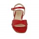 Sandalo da donna con cinturino in vernice rossa tacco 2 - Misure disponibili: 44