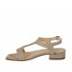 Sandalo da donna in camoscio e pelle tortora tacco 2 - Misure disponibili: 32, 43, 44
