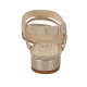 Sandalo da donna in camoscio e pelle tortora tacco 2 - Misure disponibili: 32, 43, 44