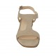 Sandalo da donna in camoscio e pelle tortora tacco 2 - Misure disponibili: 32, 43, 44
