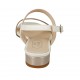 Sandale pour femmes en cuir blanc et lamé taupe talon 2 - Pointures disponibles:  32, 43