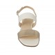 Sandalo da donna in pelle bianca e laminato taupe tacco 2 - Misure disponibili: 32, 42, 43, 44