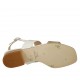 Sandalo da donna in pelle bianca e laminato taupe tacco 2 - Misure disponibili: 32, 42, 43, 44