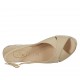 Sandalo da donna in pelle beige e zeppa in tessuto intrecciato con plateau e zeppa 6 - Misure disponibili: 34, 43
