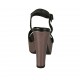 Sandalo da donna in pelle nera a intreccio e vernice canna di fucile con cinturino, plateau e tacco 11 - Misure disponibili: 31, 34, 42, 43