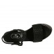 Sandale pour femmes en cuir noir tressé et cuir verni gris avec courroie, plateforme et talon 11 - Pointures disponibles:  31, 34, 42, 43