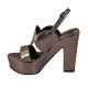 Sandalo da donna con plateau in vernice canna di fucile tacco 11 - Misure disponibili: 34, 43