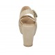 Sandalo da donna in pelle e camoscio beige con cinturino, plateau e zeppa 9 - Misure disponibili: 42, 43, 44, 46