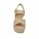 Sandalo da donna in pelle e camoscio beige con cinturino, plateau e zeppa 9 - Misure disponibili: 42, 43, 44, 46