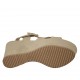 Sandalo da donna in pelle e camoscio beige con cinturino, plateau e zeppa 9 - Misure disponibili: 42, 43, 44, 46