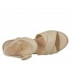 Sandalo da donna in pelle e camoscio beige con cinturino, plateau e zeppa 9 - Misure disponibili: 42, 43, 44, 46