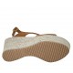 Sandalo da donna in camoscio color cuoio e tessuto intrecciato con plateau e zeppa 9 - Misure disponibili: 42, 43