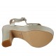 Sandalo da donna in vernice stampata intrecciata argento con cinturino, plateau e tacco 11 - Misure disponibili: 34, 42, 43, 46