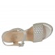 Sandalo da donna in vernice stampata intrecciata argento con cinturino, plateau e tacco 11 - Misure disponibili: 34, 42, 43, 46