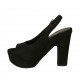 Sandalo da donna con plateau in camoscio nero tacco 11 - Misure disponibili: 43