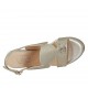 Sandale pour femmes avec plateforme en cuir verni lamé platine talon 11 - Pointures disponibles:  31