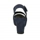 Sandalo da donna in camoscio blu con cinturino, plateau e zeppa 9 - Misure disponibili: 43, 46