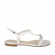 Sandale pour femmes avec boucle en cuir blanc talon 1 - Pointures disponibles:  32