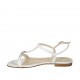 Sandale pour femmes avec boucle en cuir blanc talon 1 - Pointures disponibles:  32