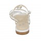 Sandale pour femmes avec boucle en cuir blanc talon 1 - Pointures disponibles:  32
