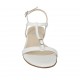 Sandale pour femmes avec boucle en cuir blanc talon 1 - Pointures disponibles:  32