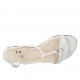 Sandale pour femmes avec boucle en cuir blanc talon 1 - Pointures disponibles:  32