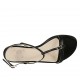 Sandalo da donna con fibbia in pelle nera tacco 1 - Misure disponibili: 32, 45